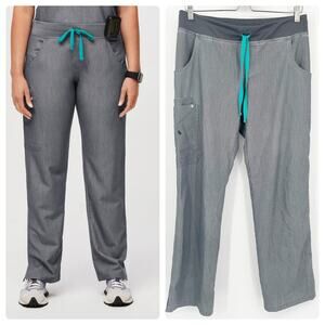 FIGS Womens Kade Cargo Pull On Nursing Medical Scrub Pants Size‎ S Graphite Gray